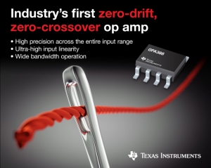 Achieve true precision with the industry’s first zero-drift, zero-crossover operational amplifier