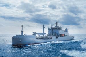 Hyundai Heavy Industries delivers a large military support ship to New Zealand's Navy